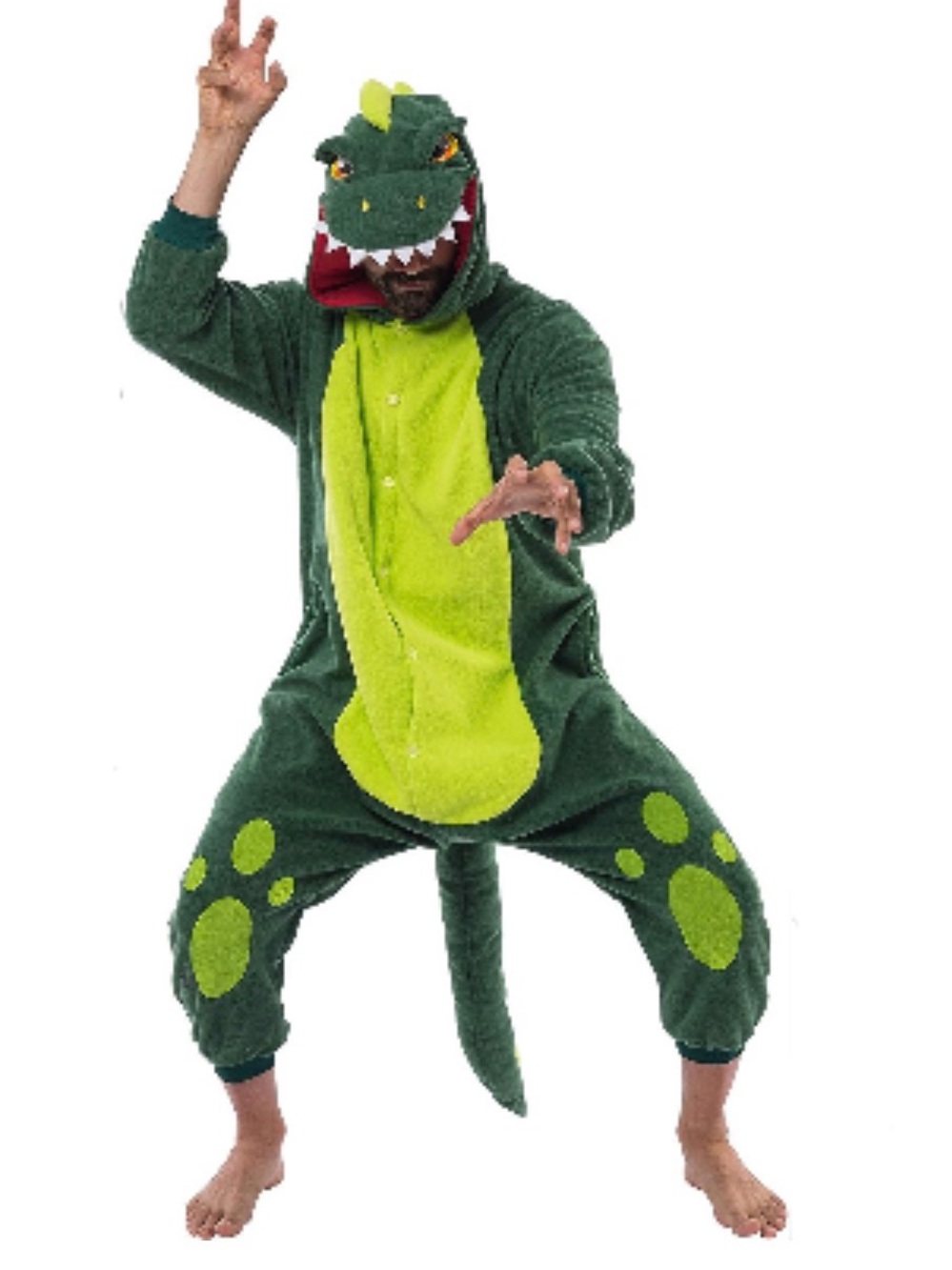 Spooktakular Creations Unisex Adult MED Dinosaur PJ Plush Dinosaur Costume NEW